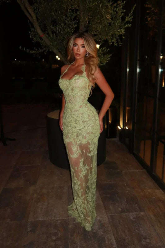 Sleeveless Lace Mermaid Prom Dress Sweetheart Evening Dress