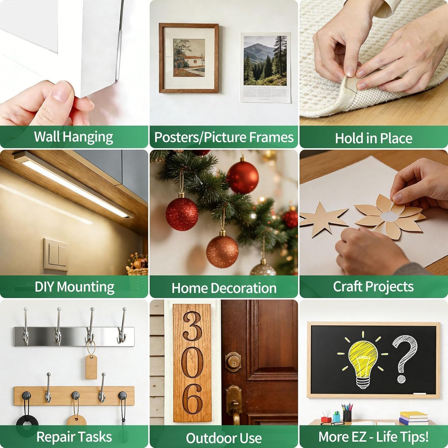 Double Sided Tape Heavy Duty, Nano Double Sided Adhesive Tape, Clear Mounting Tape Picture Hanging Adhesive Strips (9.85FT)
