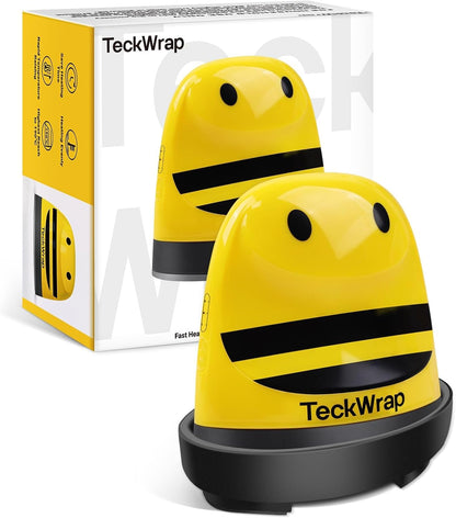 TECKWRAP Mini Heat Press Machine for HTV & Sublimation, Compact Heat Press for Vinyl on T-Shirts, Hats, Shoes, Bags, DIY Crafts – Small Heat Transfer Machine for Beginners (Yellow Bee)