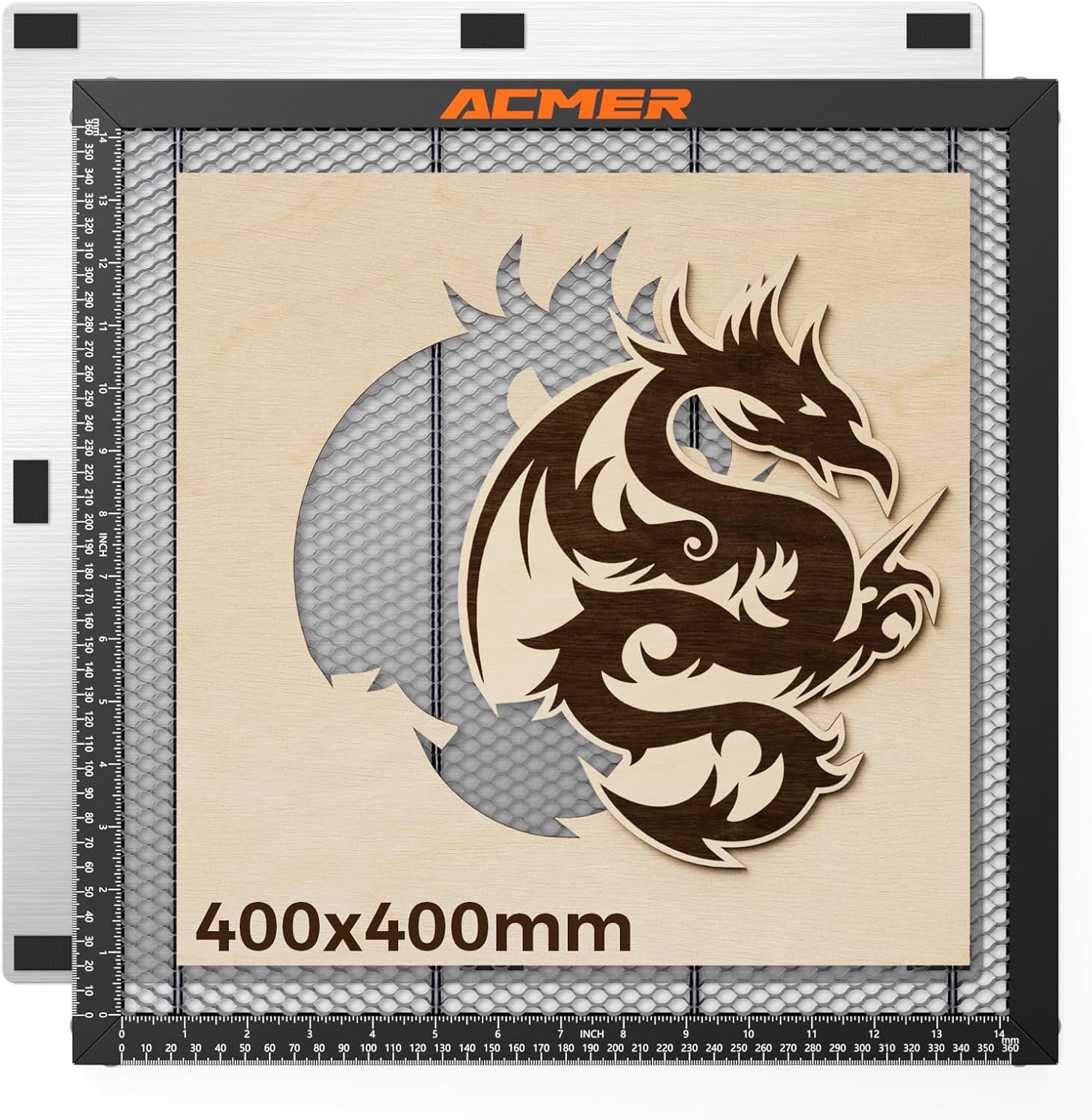 ACMER Honeycomb Laser Bed 400 * 400Mm, Laser Engraver Honeycomb Working Table with Aluminum Backing Plate, Cutting Table for Diode CO₂ Fiber Laser Engravers, Desktop Protection