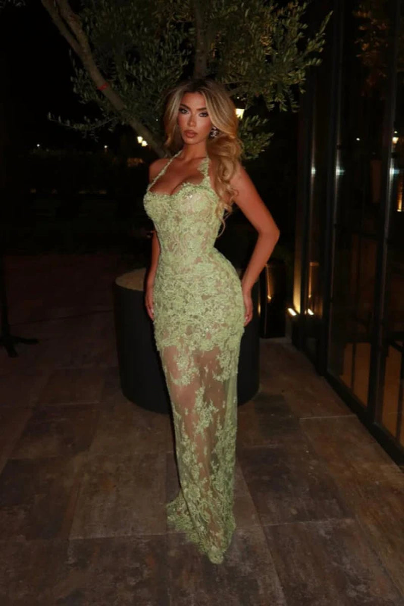 Sleeveless Lace Mermaid Prom Dress Sweetheart Evening Dress