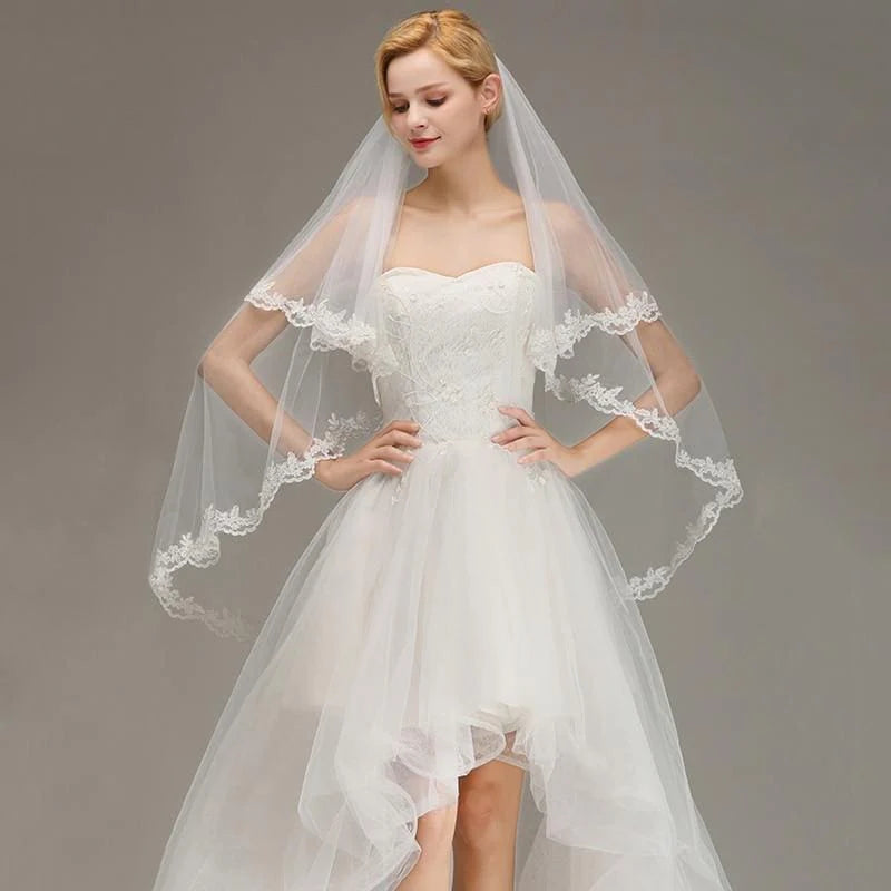 Two Layers Short with Comb Soft Wedding Veils | Bridelily