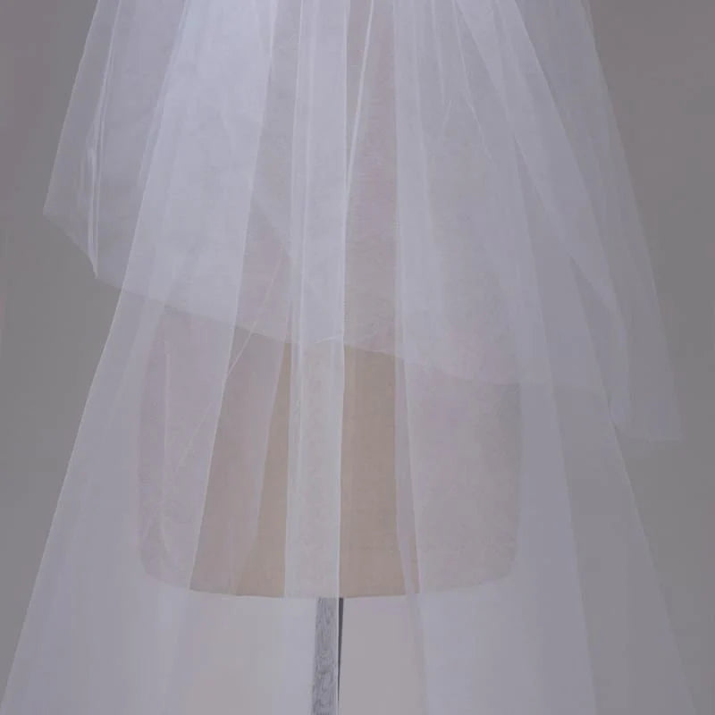 3M Lace Edge Chapel Wedding Veils Long with Comb| Bridelily