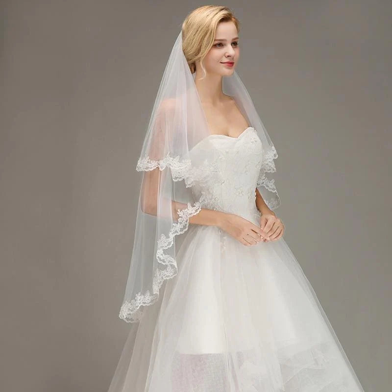Two Layers Short with Comb Soft Wedding Veils | Bridelily