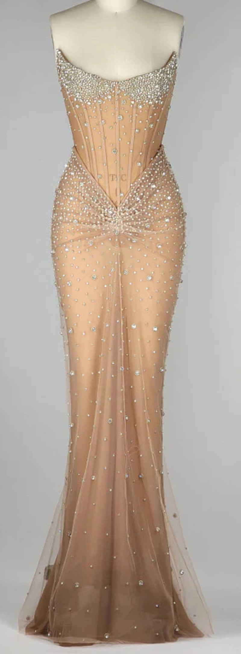 Luxurious Mermaid Crystal Beaded Embroidered Corset Prom Dress