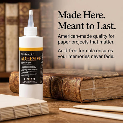 Neutral Ph Adhesive 8 Oz, Acid-Free, All-Purpose Glue, Dries Clear and Remains Flexible. Used for Bookbinding and Book Repair, Framing, Collages, Paper Art and Crafts