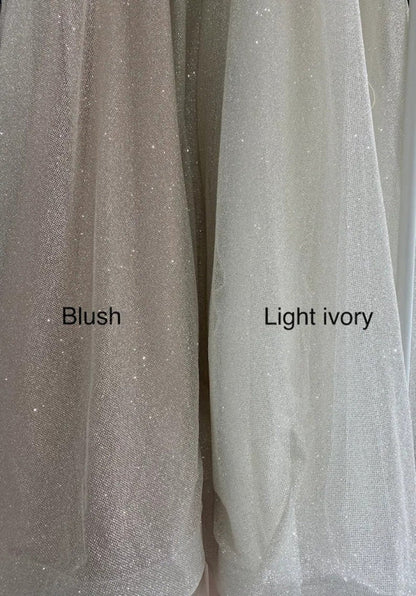SD2128 Shiny Sequins Spaghetti Straps A-Line Wedding Dress