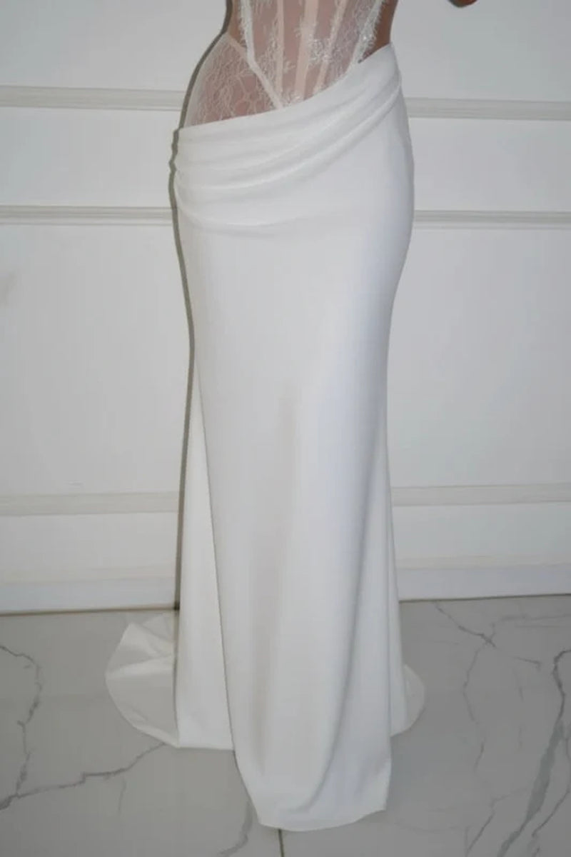 Charming Sweetheart Lace Mermaid Prom Dress Sleeveless