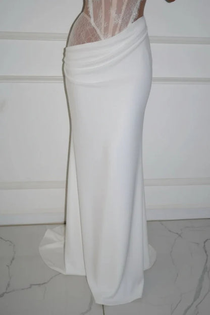 Charming Sweetheart Lace Mermaid Prom Dress Sleeveless