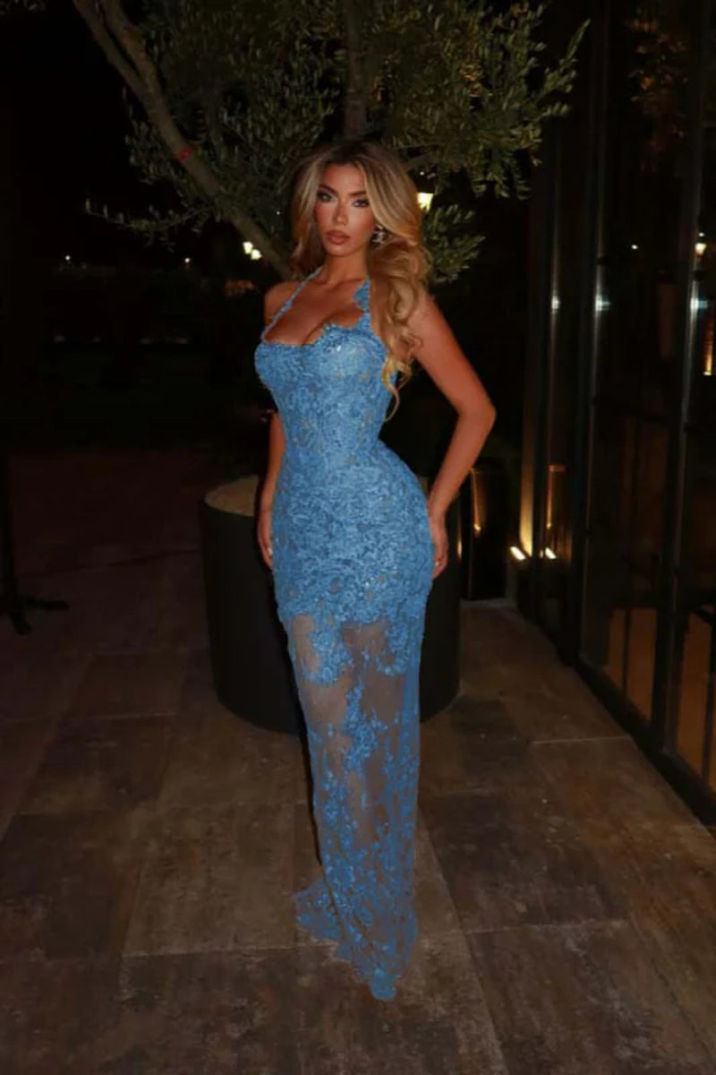 Sleeveless Lace Mermaid Prom Dress Sweetheart Evening Dress