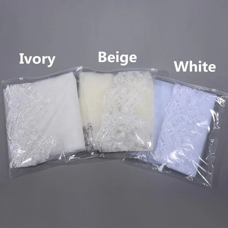 3M One Layer Lace Edge Cathedral Wedding Veils | Bridelily