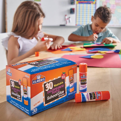 Disappearing Purple School Glue Sticks, Washable, 7 Grams, 30 Count - Posters, Back to School, Bulk Pack for Classrooms, #1 Teacher Brand