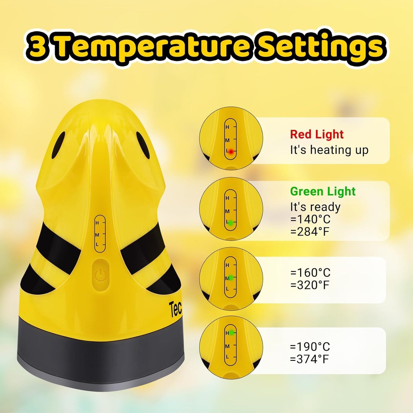 TECKWRAP Mini Heat Press Machine for HTV & Sublimation, Compact Heat Press for Vinyl on T-Shirts, Hats, Shoes, Bags, DIY Crafts – Small Heat Transfer Machine for Beginners (Yellow Bee)