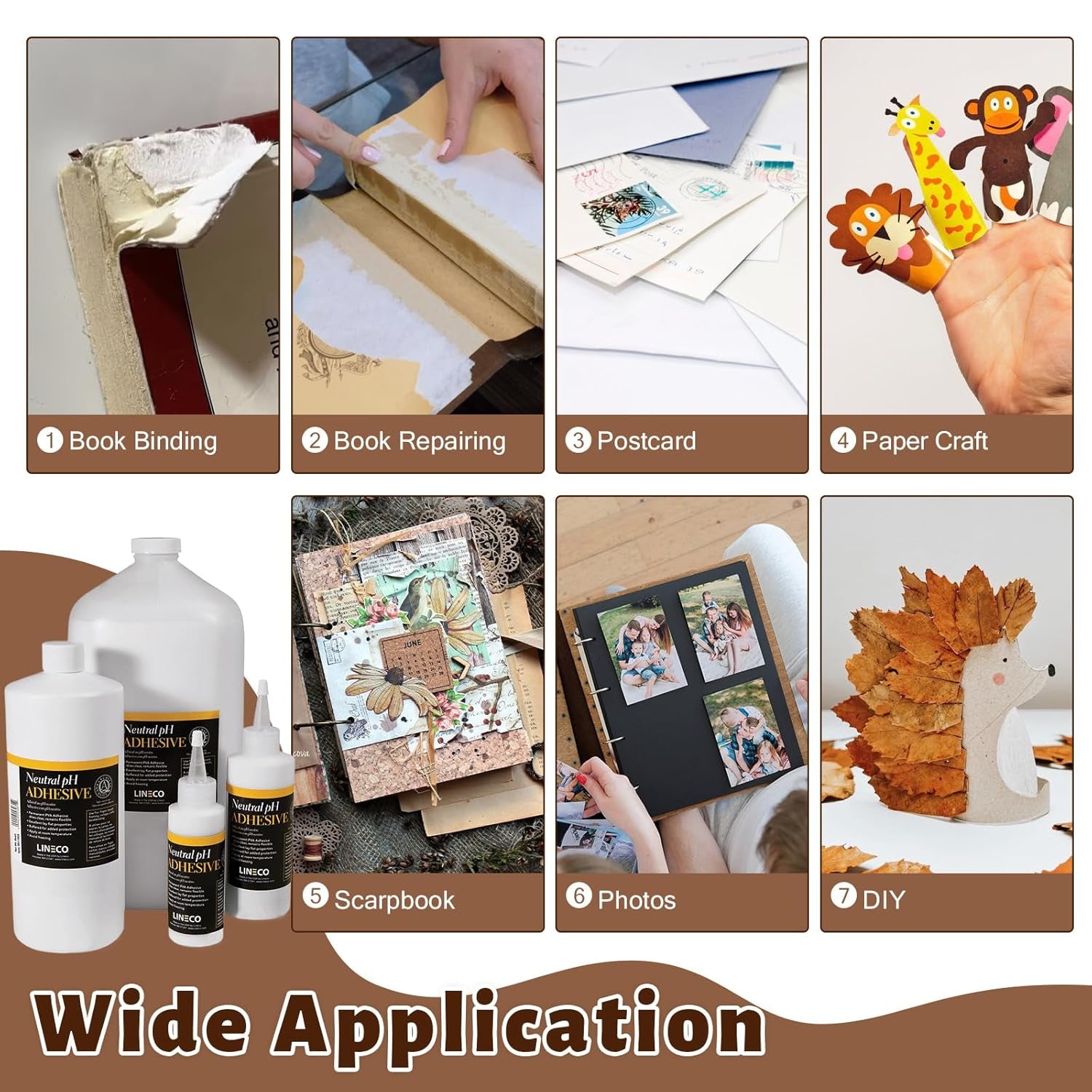 Neutral Ph Adhesive 8 Oz, Acid-Free, All-Purpose Glue, Dries Clear and Remains Flexible. Used for Bookbinding and Book Repair, Framing, Collages, Paper Art and Crafts
