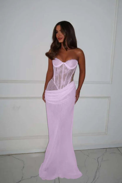 Charming Sweetheart Lace Mermaid Prom Dress Sleeveless