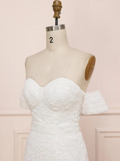 Elegant Sweetheart Lace Mermaid Boho Wedding Dresses