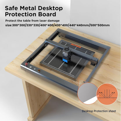 ACMER Laser Engraver Honeycomb Panel 500×500Mm,Honeycomb Cutting Table with Protective Aluminum Backing Plate for Desktop Safety, Compatible with Diode, CO₂ & Fiber Laser Engravers