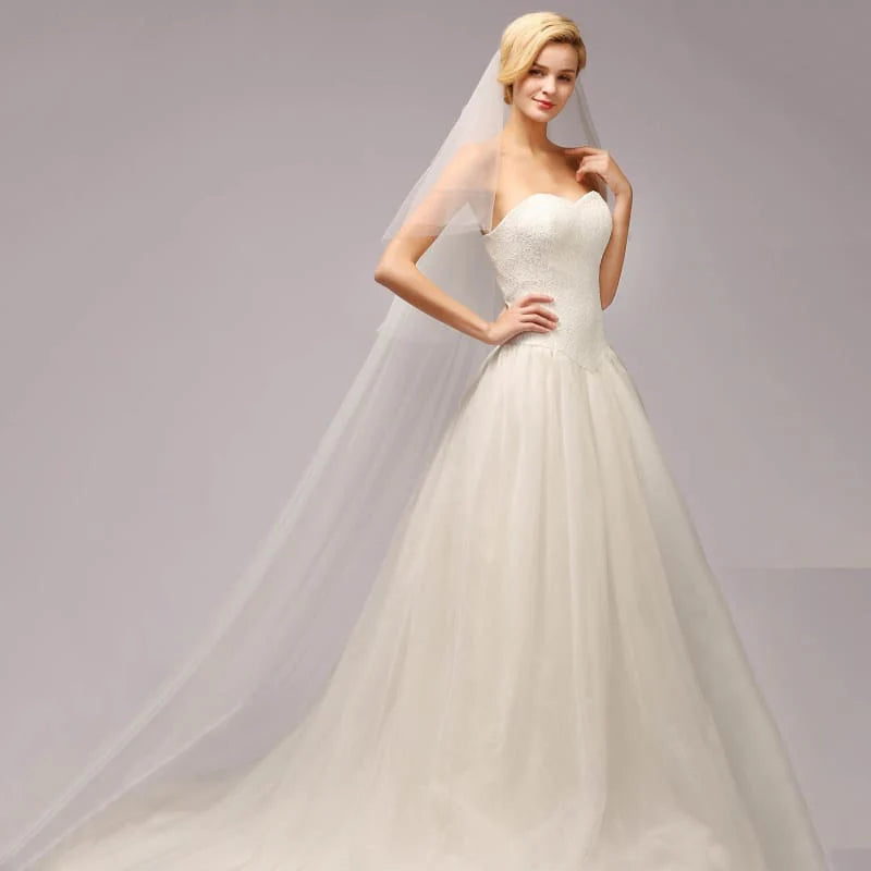 3M Two Layer Lace Edge Face Covered Wedding Veils | Bridelily