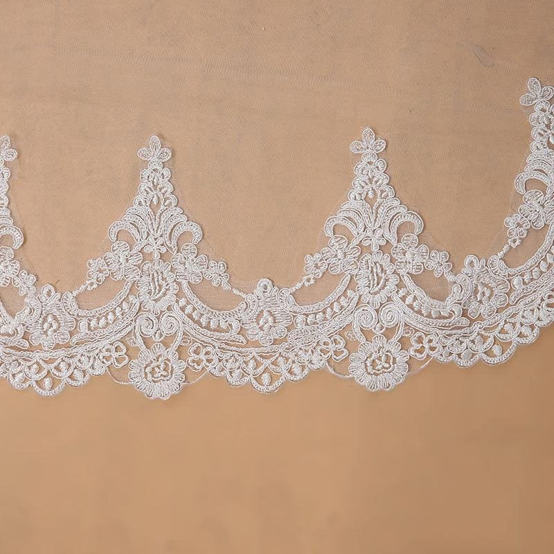 3M One Layer Lace Edge Cathedral Wedding Veils | Bridelily