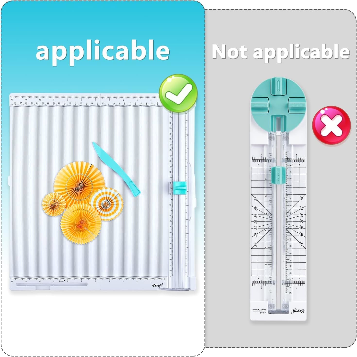 Paper Trimmer Replacement Blades: Automatic Security Safeguard Paper Cutter Blade Refills Mint Green (4 Pack)…