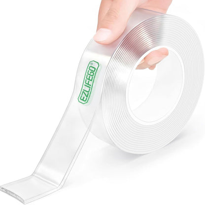Double Sided Tape Heavy Duty, Nano Double Sided Adhesive Tape, Clear Mounting Tape Picture Hanging Adhesive Strips (9.85FT)