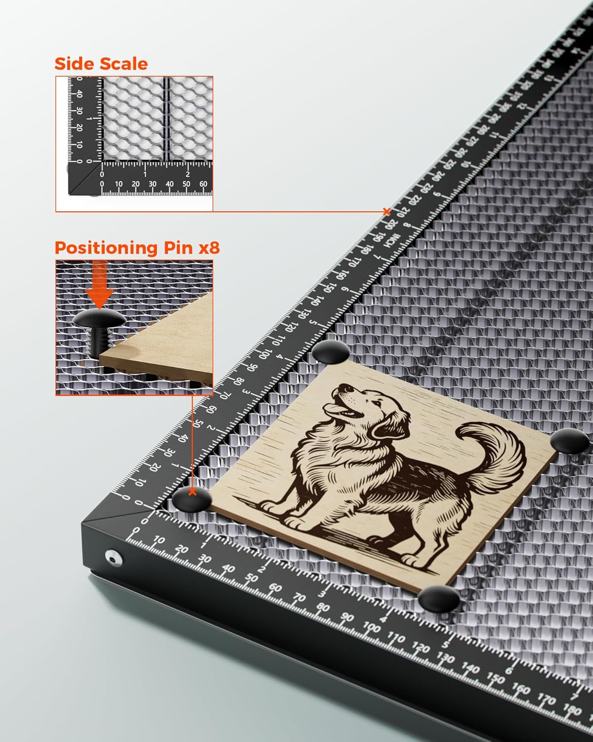 ACMER Honeycomb Laser Bed 400 * 400Mm, Laser Engraver Honeycomb Working Table with Aluminum Backing Plate, Cutting Table for Diode CO₂ Fiber Laser Engravers, Desktop Protection