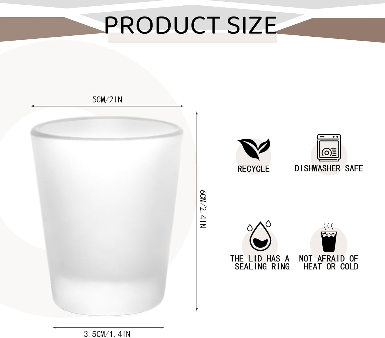 72 Pack Sublimation Shot Glasses Cups with Heavy Base Sublimation Blanks Cute Shot Glass Tumbler Bulk for Heat Press, Personalized Gift, Wedding, Party, 1.5Oz Frosted