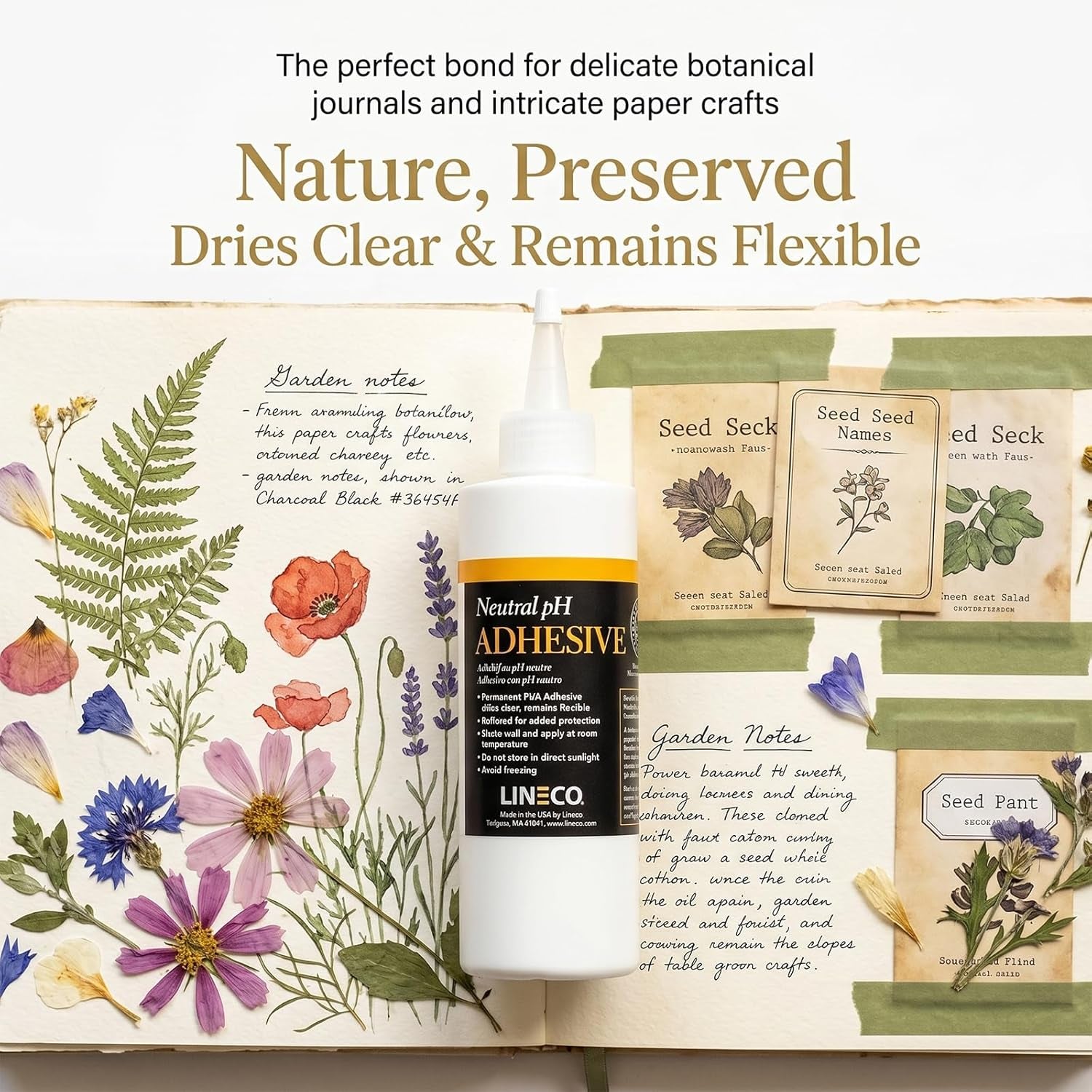 Neutral Ph Adhesive 8 Oz, Acid-Free, All-Purpose Glue, Dries Clear and Remains Flexible. Used for Bookbinding and Book Repair, Framing, Collages, Paper Art and Crafts