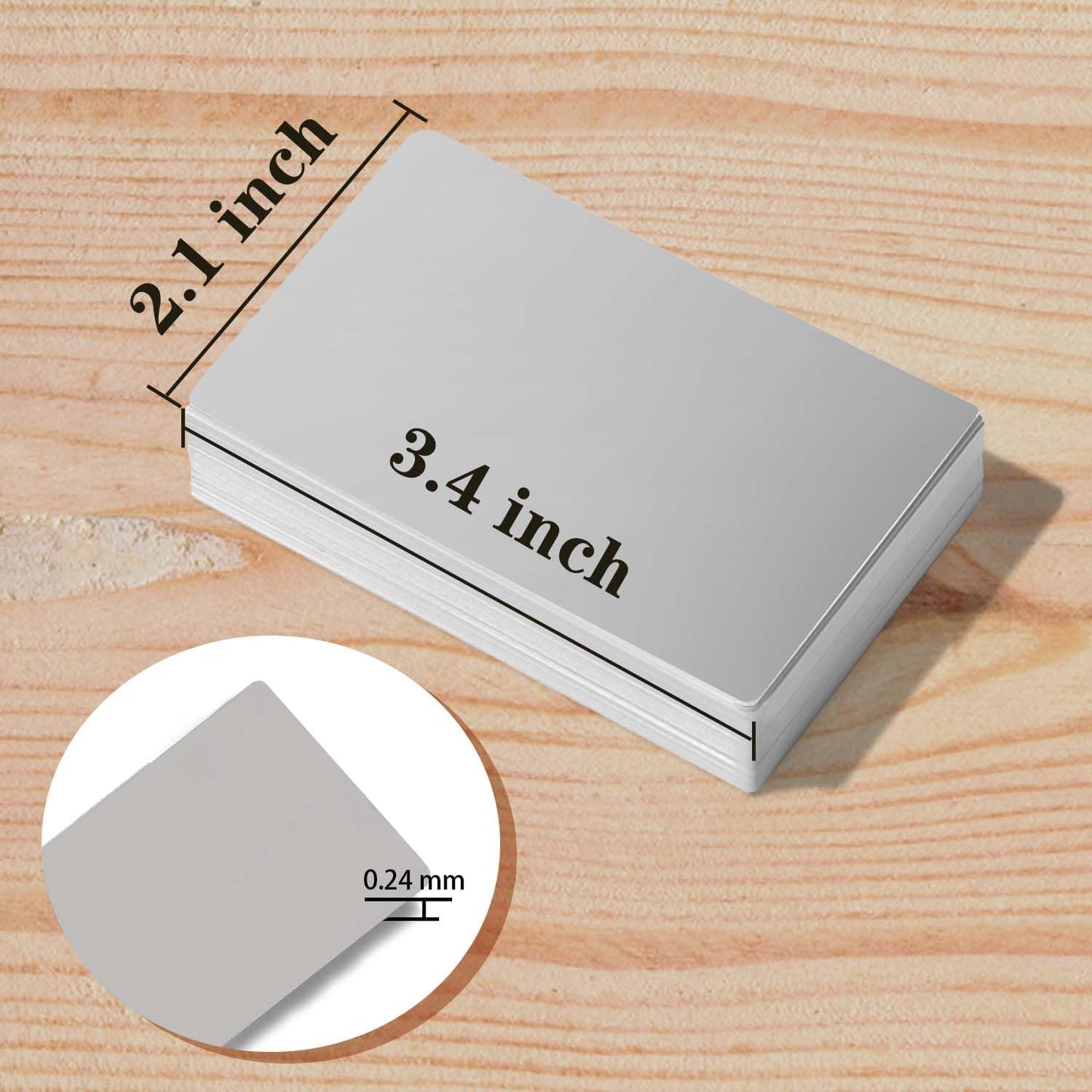 50 Pcs Sublimation Business Cards Blanks,Can Transfer Any Picture and Text in the Computer on Them.86 X 54 Mm(0.24Mm Thickness)