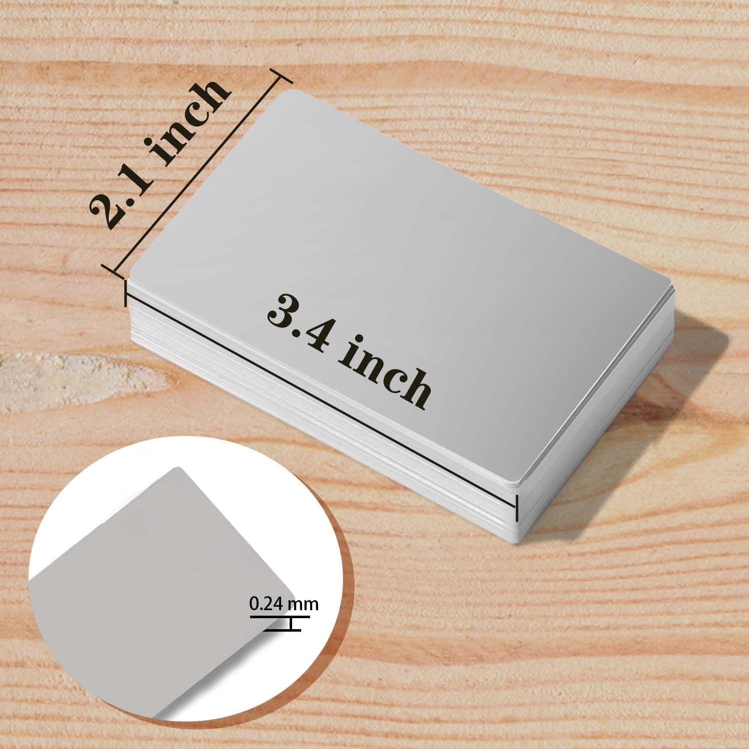 50 Pcs Sublimation Business Cards Blanks,Can Transfer Any Picture and Text in the Computer on Them.86 X 54 Mm(0.24Mm Thickness)