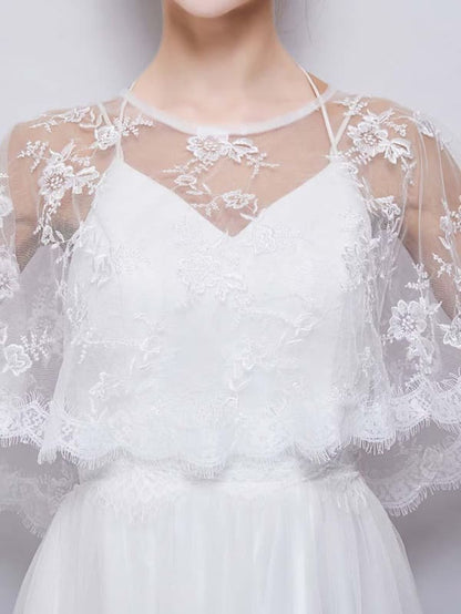 New Embroidered Lace Summer Cape Wedding Wraps | Bridelily