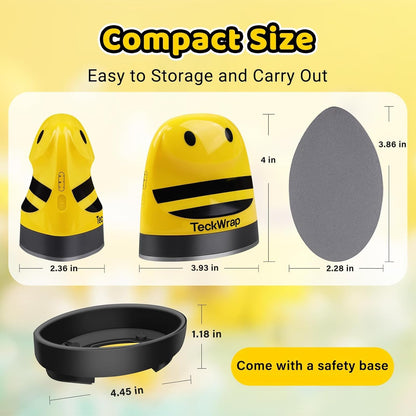 TECKWRAP Mini Heat Press Machine for HTV & Sublimation, Compact Heat Press for Vinyl on T-Shirts, Hats, Shoes, Bags, DIY Crafts – Small Heat Transfer Machine for Beginners (Yellow Bee)