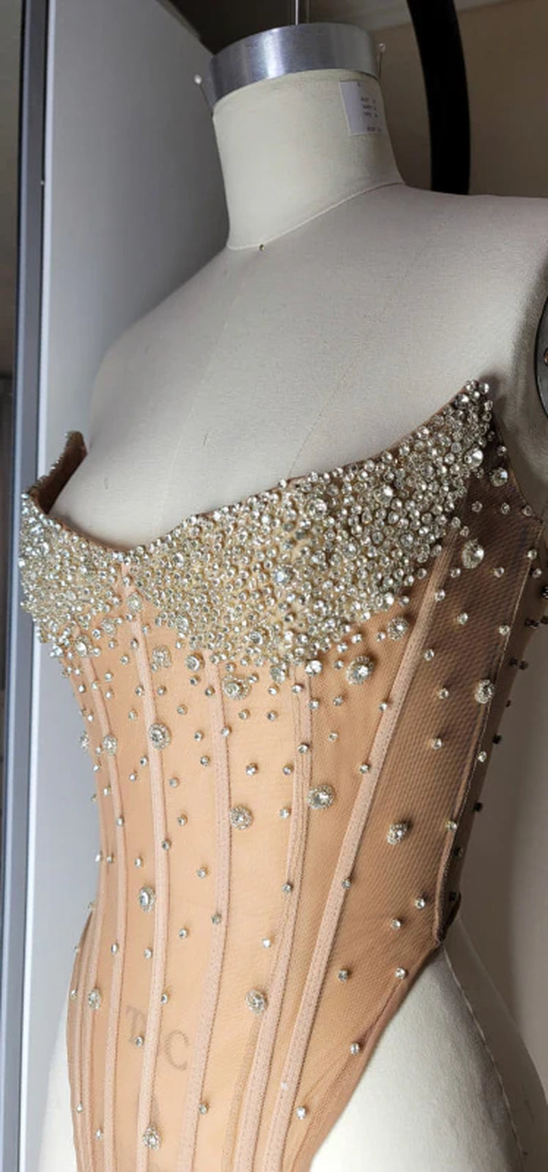 Luxurious Mermaid Crystal Beaded Embroidered Corset Prom Dress