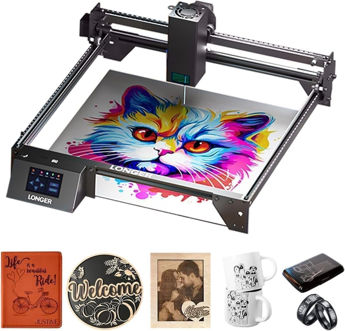 Longer New Upgrade RAY5 20W Laser Engraver,20000Mw Output,32-Bit Motherboard, 130W CNC Laser Cutter,App Offline Control, DIY Engraver Tool for Metal/Glass/Wood,Engraving Speed to 24,000 Mm/Min