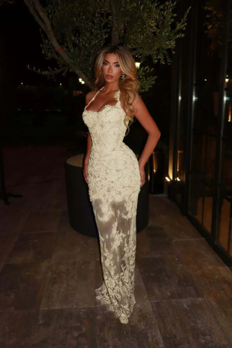 Sleeveless Lace Mermaid Prom Dress Sweetheart Evening Dress