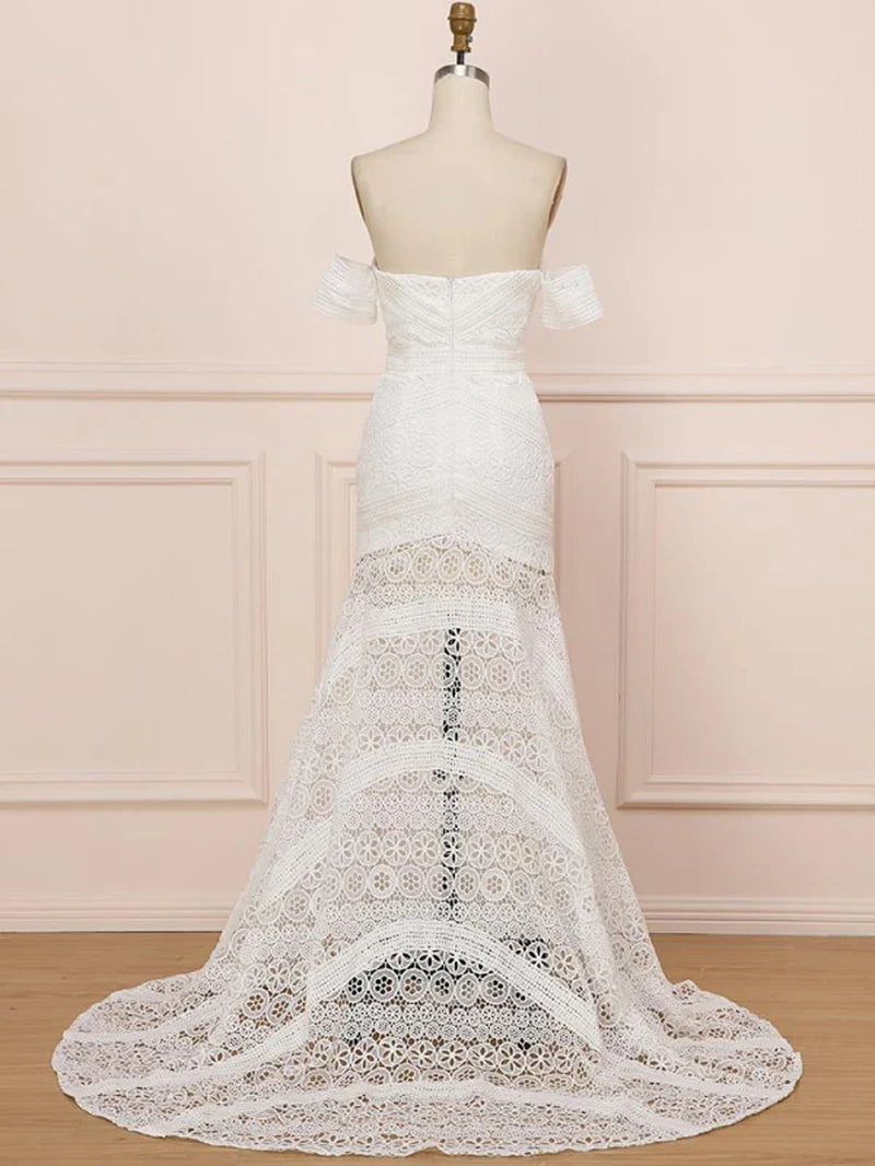 Elegant Sweetheart Lace Mermaid Boho Wedding Dresses