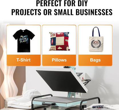 VEVOR Heat Press 15X15, High Pressure Heat Press Machine for T Shirts, Slide Out Professional Heat Press for Sublimation, Vinyl, Heat Transfer Projects, Heats up Fast & Evenly, Green