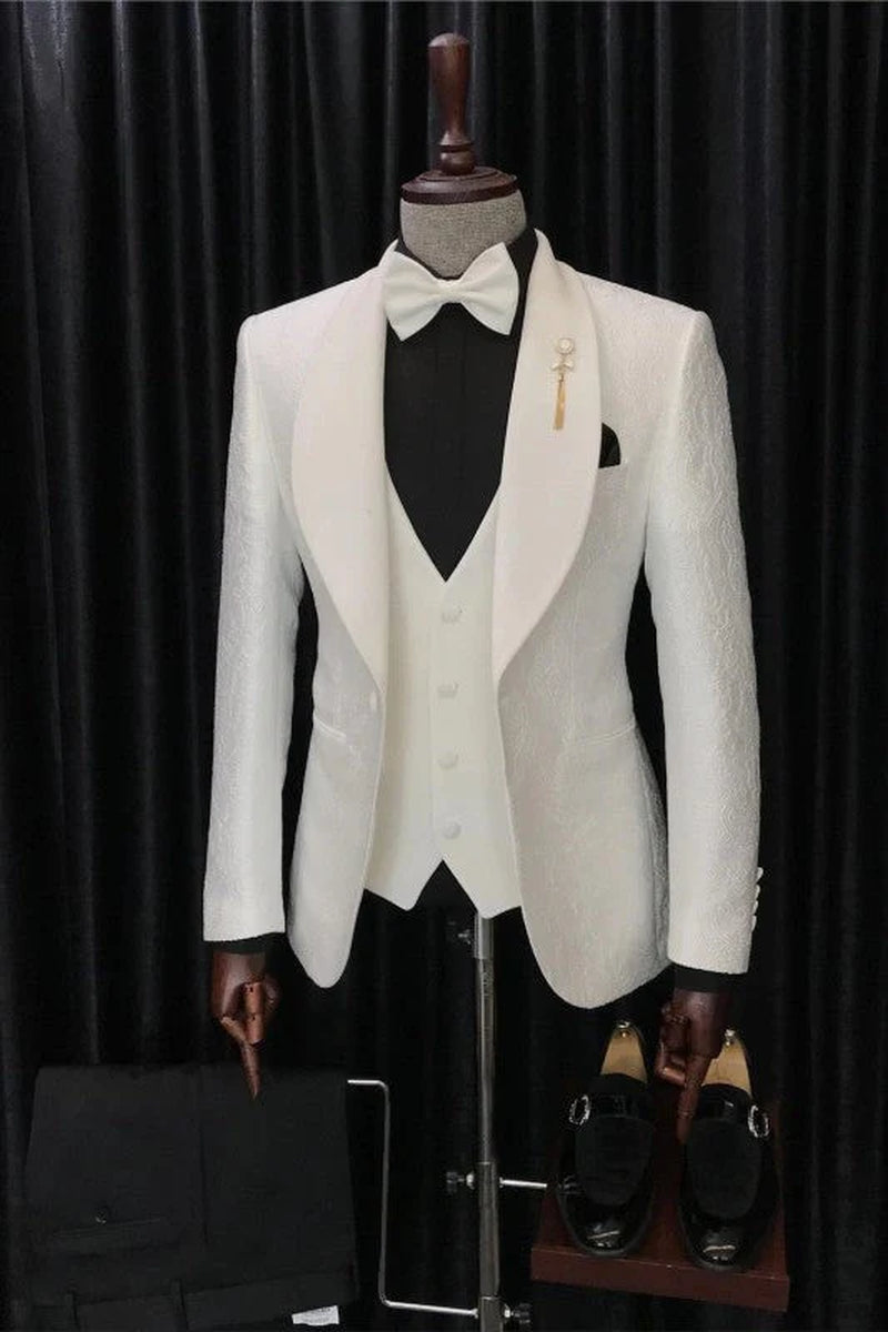 Custom Made 3 Pieces Shawl Lapel Slim Fit Wedding Suits for Men Wedding Groom