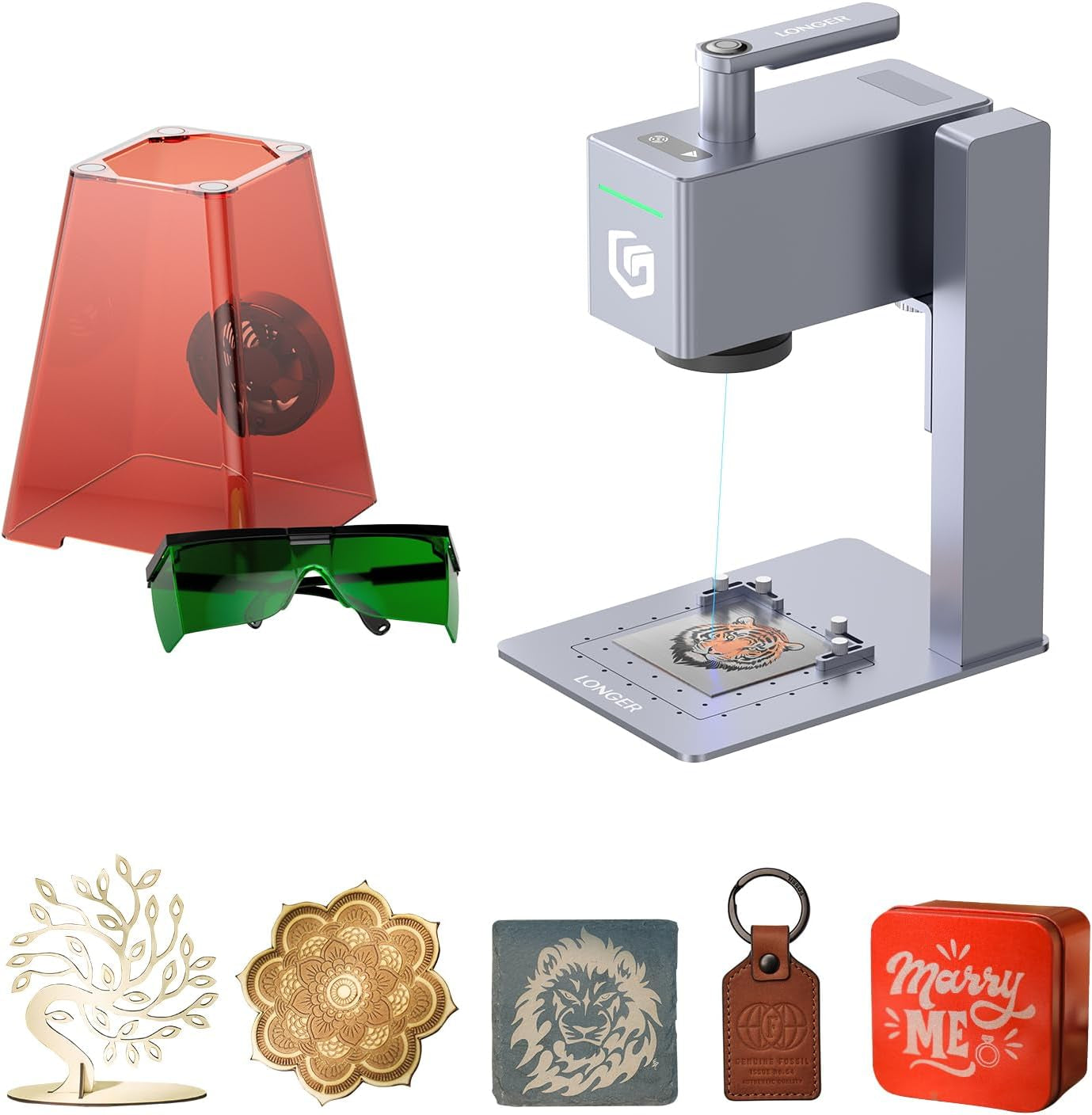 Longer Nano Pro Portable Laser Engraver, 5000Mm/S High-Speed 12W Laser Engraver and Cutter, Engraving Precision 0.01 * 0.01Mm, DIY Engraver Tool for Wood, Acrylic, Leather, Cloth, Metal, Ceramics
