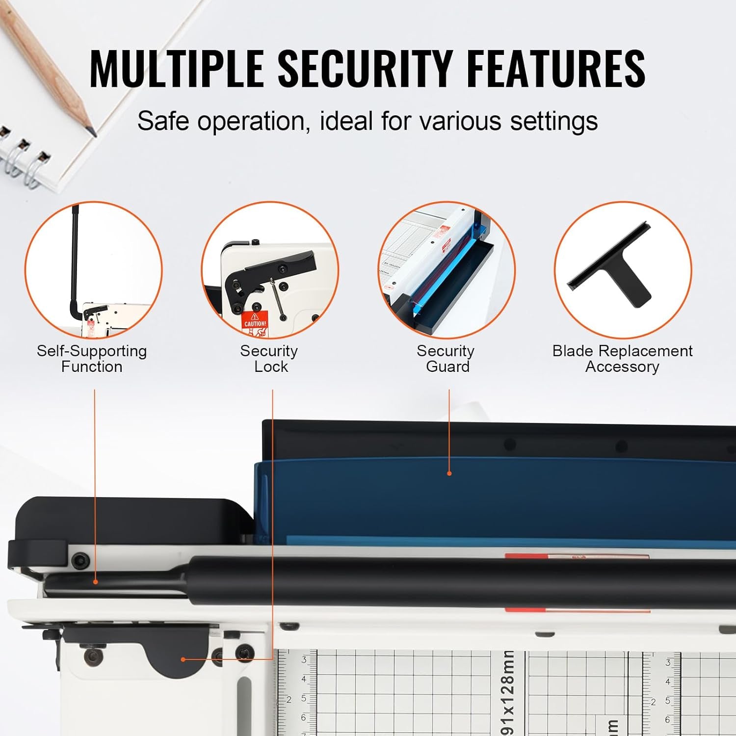 Industrial Paper Cutter A3 Heavy Duty Paper Cutter 17 Inch Paper Cutter Heavy Duty 500 Sheets Paper with Clear Cutting Guide for Offices, Schools, Businesses and Printing Shops