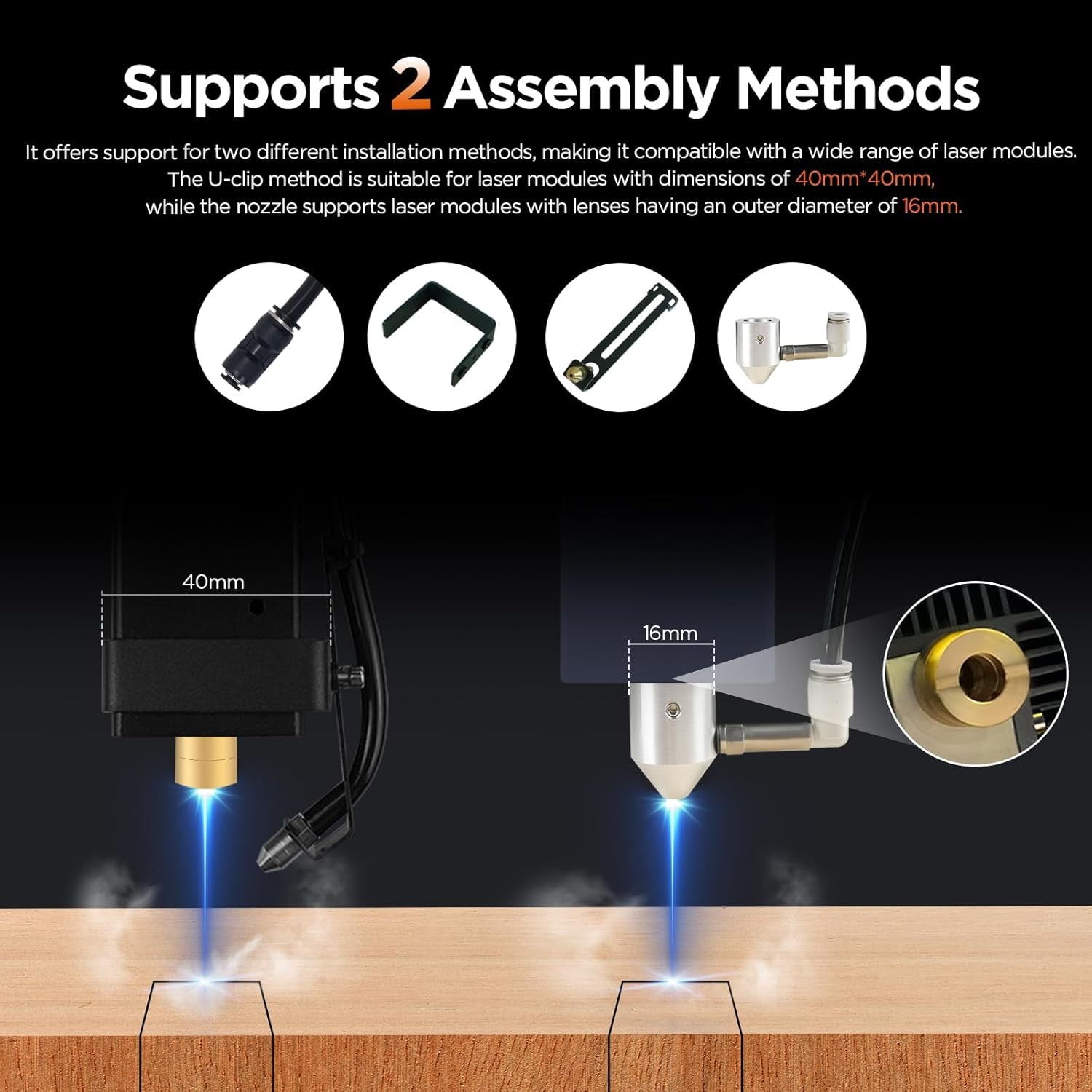 ACMER C4 Air Assist Pump Kit, 30L/Min Adjustable Airflow for Laser Cutters & Engravers, Improves Cutting Precision, Reduces Smoke & Dust, Low Noise Air Assist System