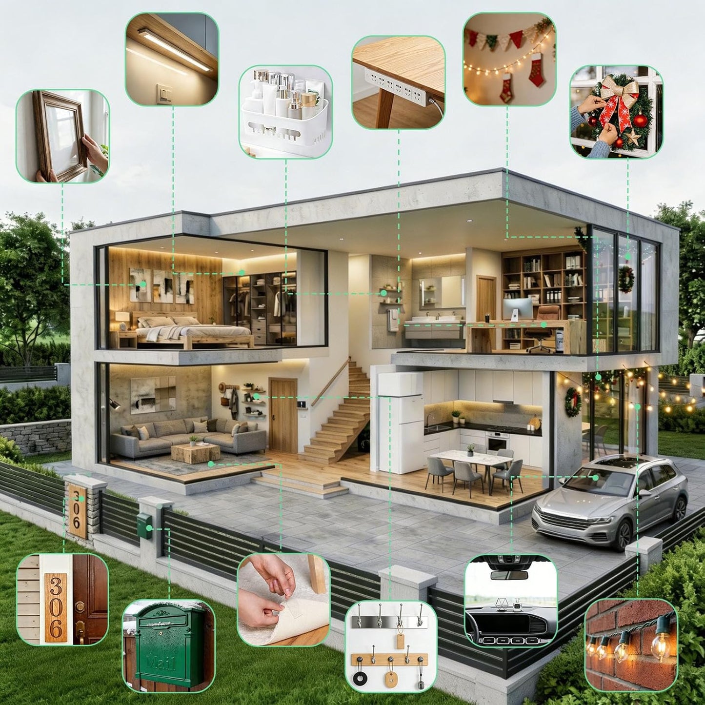 Double Sided Tape Heavy Duty, Nano Double Sided Adhesive Tape, Clear Mounting Tape Picture Hanging Adhesive Strips (9.85FT)