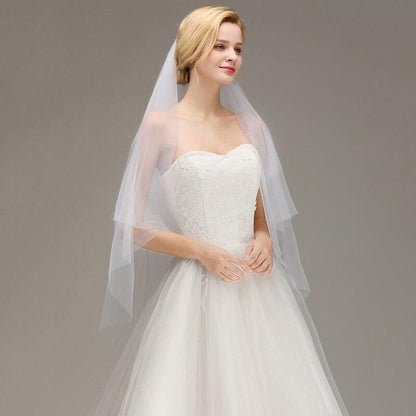 Two Layers Tulle Bridal with Comb Wedding Veils | Bridelily