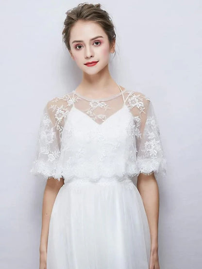 New Embroidered Lace Summer Cape Wedding Wraps | Bridelily