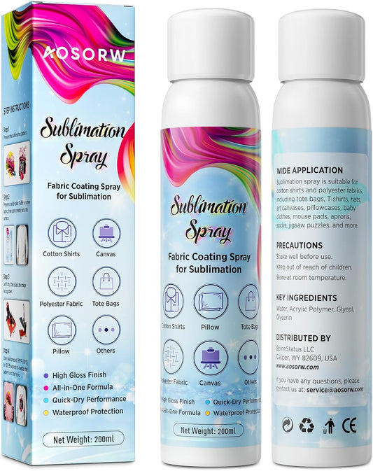 Sublimation Spray for Cotton Shirts: Sublimation Coating Supplies for T-Shirts Canvas Polyester (6.76 Oz / 200 Ml)