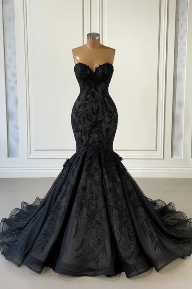 Ivory Sweetheart Strapless Long Mermaid Wedding Dress