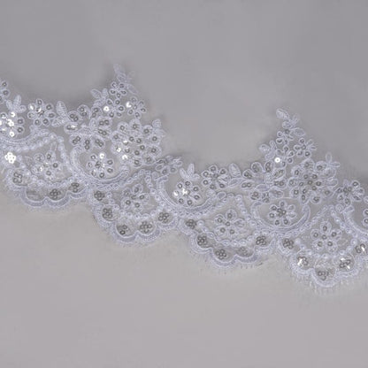 3M Lace Edge Chapel Wedding Veils Long with Comb| Bridelily
