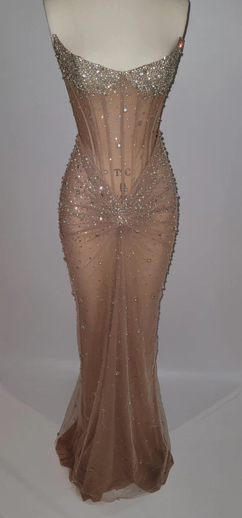 Luxurious Mermaid Crystal Beaded Embroidered Corset Prom Dress